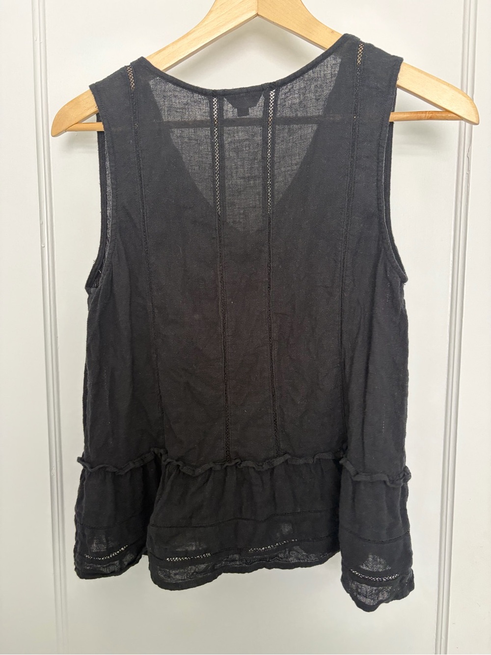 Rails Black Sleeveless Peplum Tank